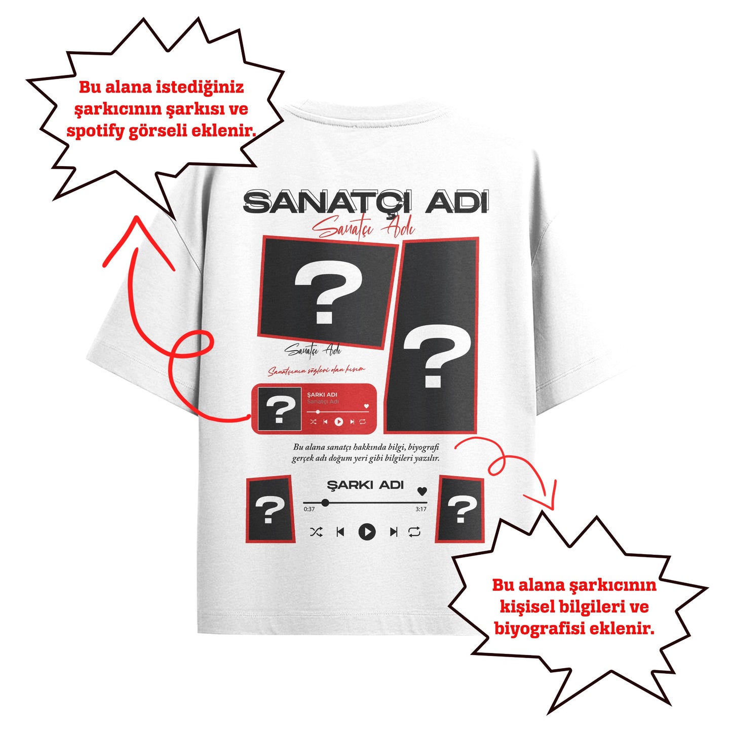 Oversize  SEN TASARLA SANATÇI  T-shirt