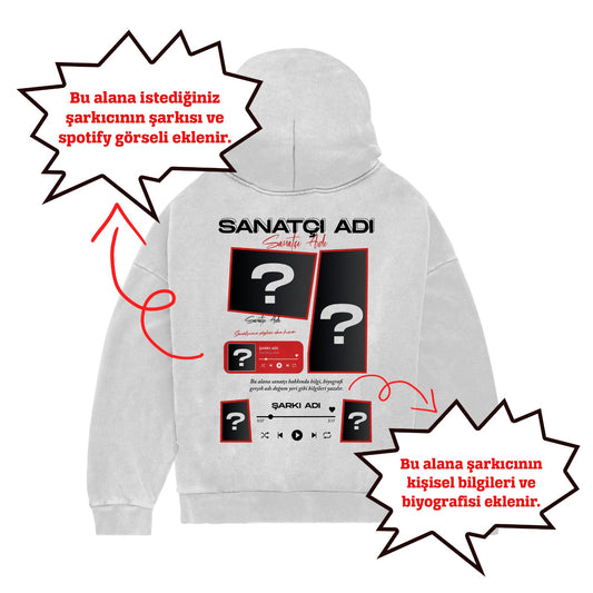 Oversize SEN TASARLA SANATÇI Hoodie